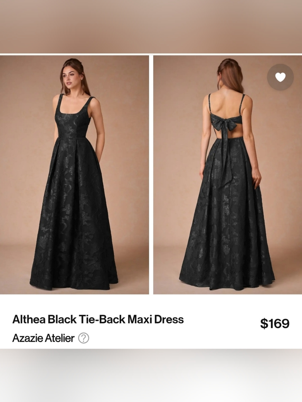 * FREE SHIPPING LIMITED TIME* Azazie Open Back Floor Length Gown